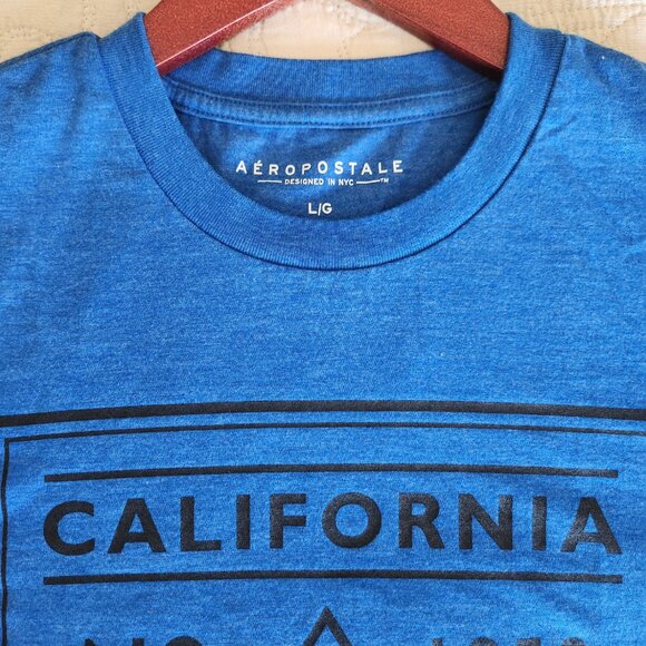 Aeropostale "California" Men's Tee size LG blue - Picture 2 of 9